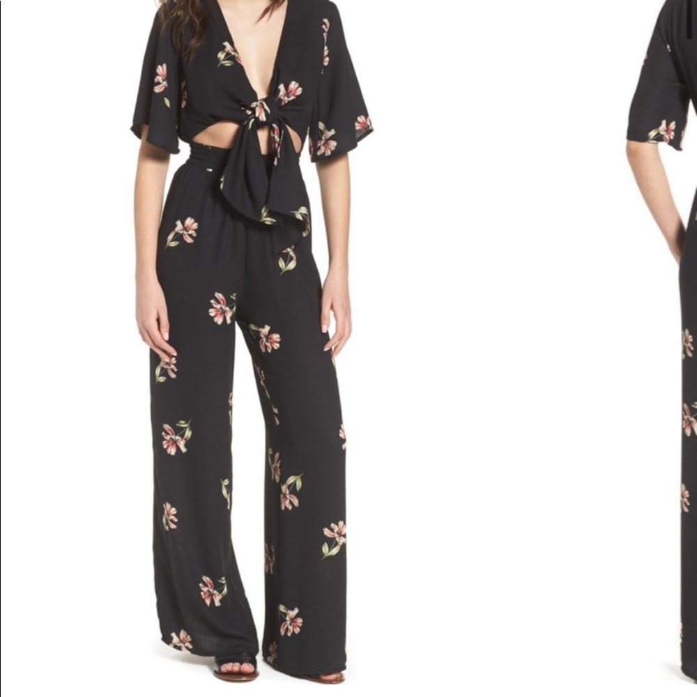 Socialite Black Floral Jumpsuit